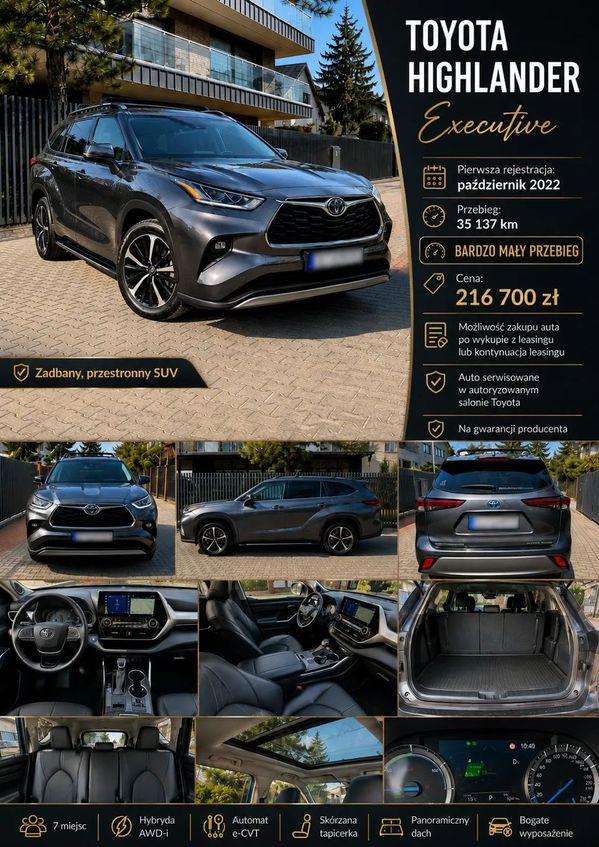 Toyota Highlander 2.5 Hybrid 2022
