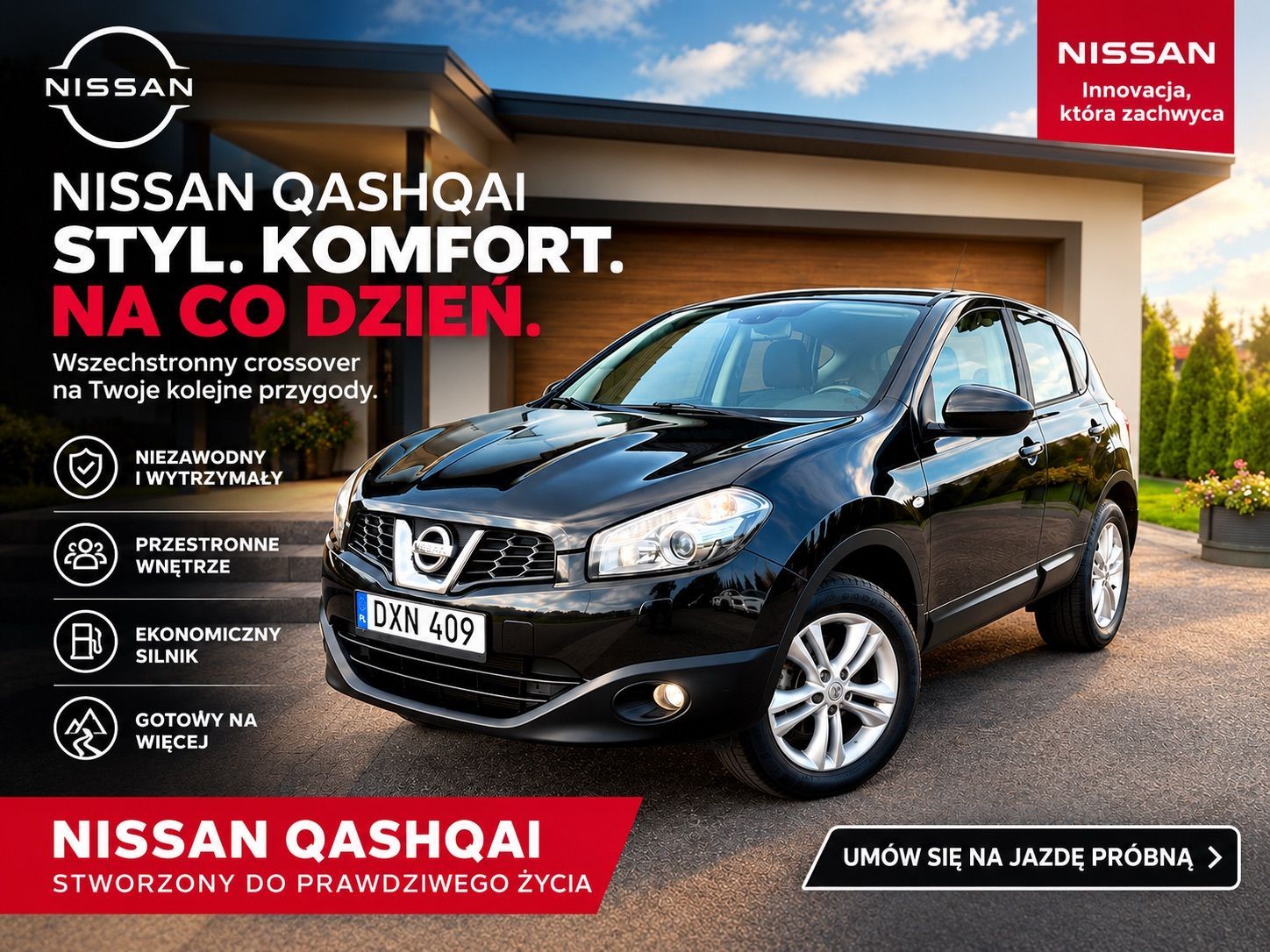 Nissan Qashqai 2.0i 16V super stan potwierdzony przebieg